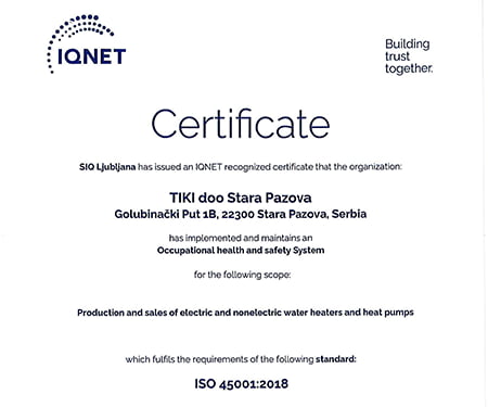 ISO 45001 Certificate